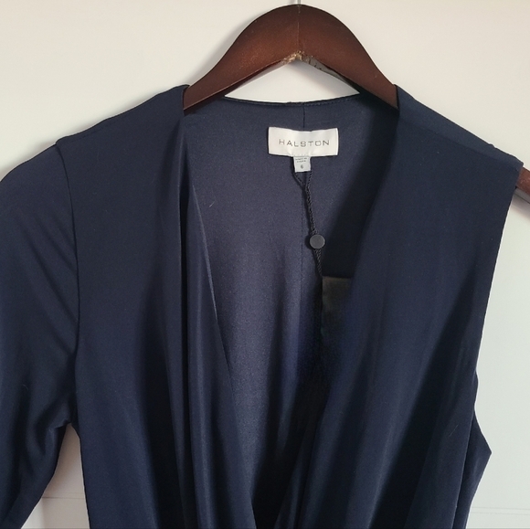 Halston Felix Matte Jersey Jumpsuit, Size 6, Navy, NWT - Picture 9 of 16